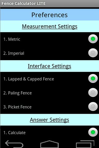 Fence Calculator LITE截图5