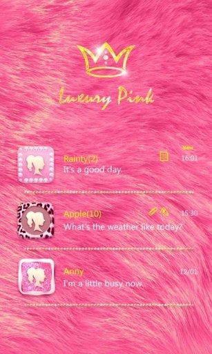 GO SMS PRO LUXURY PINK THEME截图2