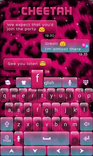 Pink Cheetah GO Keyboard Theme截图2