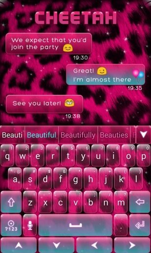 Pink Cheetah GO Keyboard Theme截图6