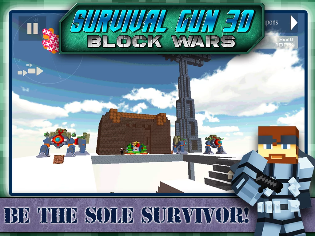 Survival Gun 3d - Block Wars截图1