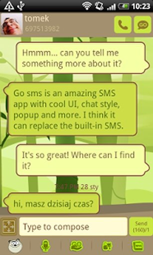 GO SMS Bamboo Panda Theme截图5