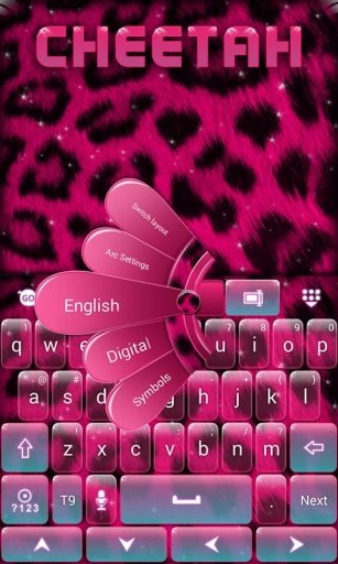 Pink Cheetah GO Keyboard Theme截图4