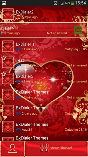 exDialer Heart Theme截图2