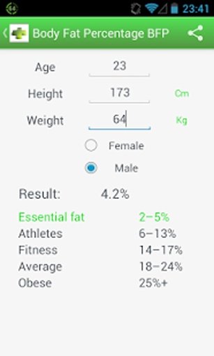 Health Calculator: BMI,WHR,BFP截图2