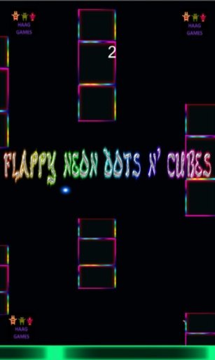 flappy neon dots and cubes game free截图2