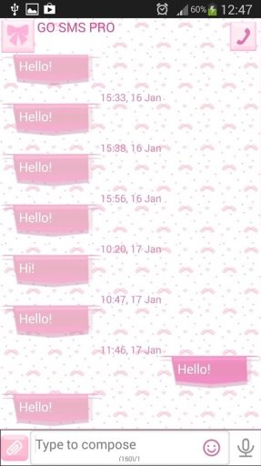 GO短信加强版可爱的粉红色截图8