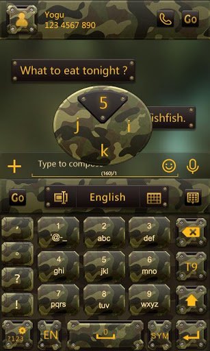 Camo Emoji GO Keyboard Theme截图3