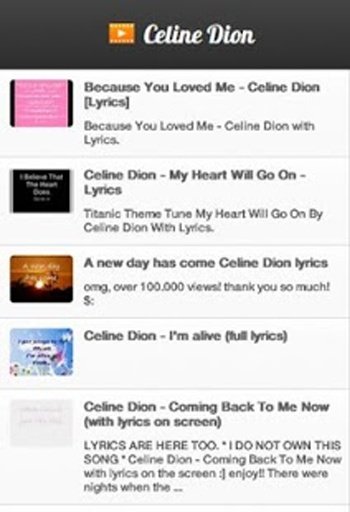 Celine Dion Lyrics &amp; Videos截图4