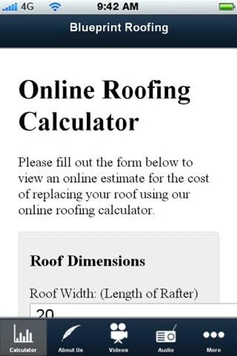 Blueprint Roofing Calculator截图1