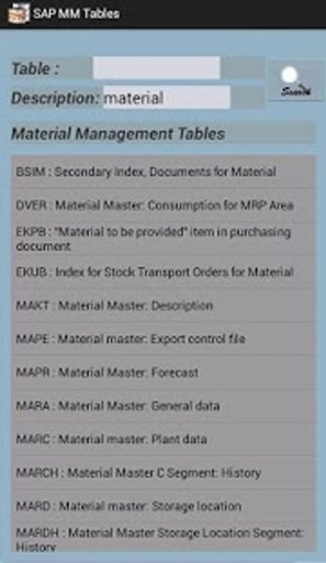 SAP MM Tables with Fields截图3