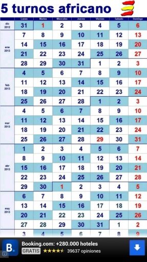 5 Turnos Africano Calendario截图1