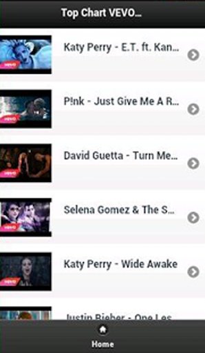 Top Chart VEVO Videos Apps截图1