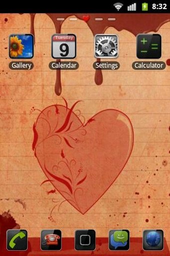 Bloody Heart Theme GO Launcher截图3