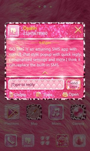 GO SMS PRO LUXURY PINK THEME截图3