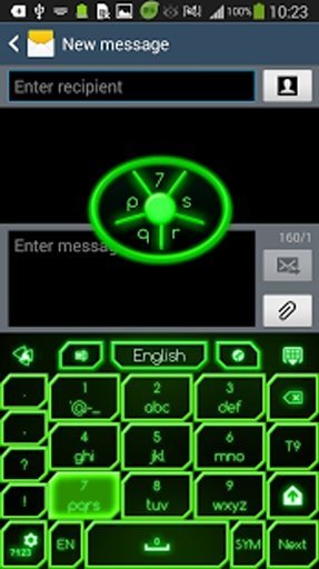 GO Keyboard Green Neon Theme截图2