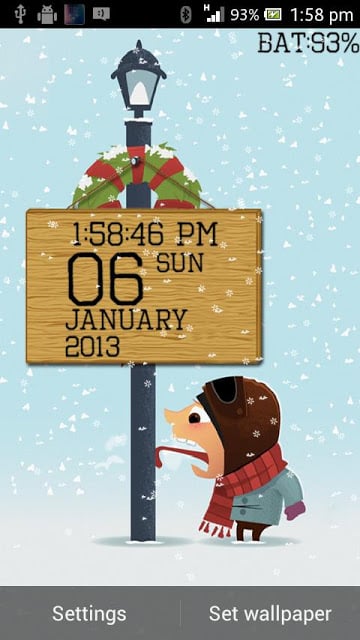 WinterSnowfall Clock LWP截图1