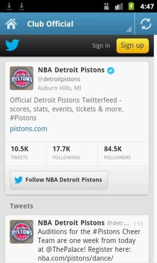 Detroit Pistons Twitters截图1