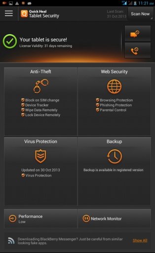 Quick Heal Tablet Security Fre截图1
