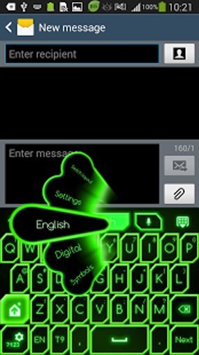 GO Keyboard Green Neon Theme截图6