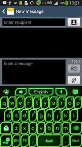 GO Keyboard Green Neon Theme截图3