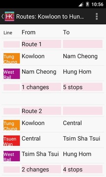 Hong Kong Metro Route Planner截图