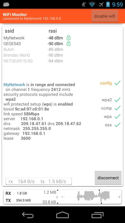 Wifi监控:WiFi Monitor Free截图1