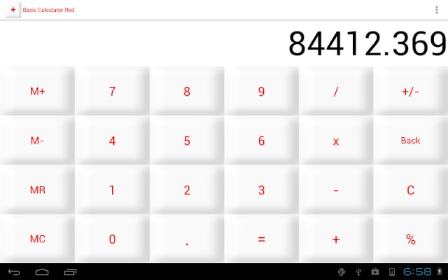 Basic Calculator Red截图2