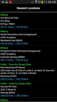 Military Campgrounds RV Parks截图