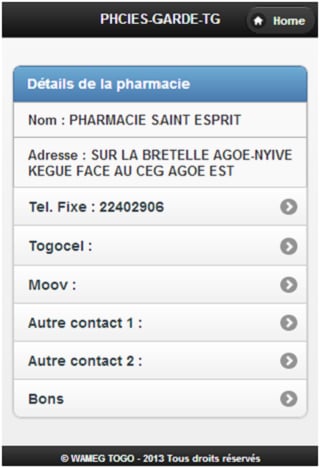 Pharmacie de garde du Togo截图3