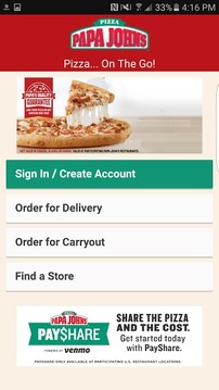 Papa John's Pizza截图