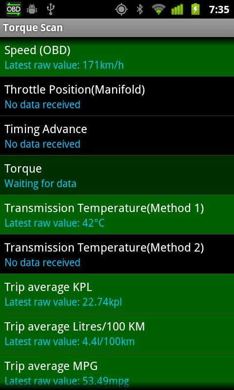 TorqueScan (Torque OBD Plugin)截图1