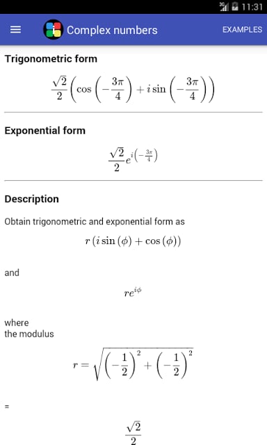 Complex numbers calculator截图8