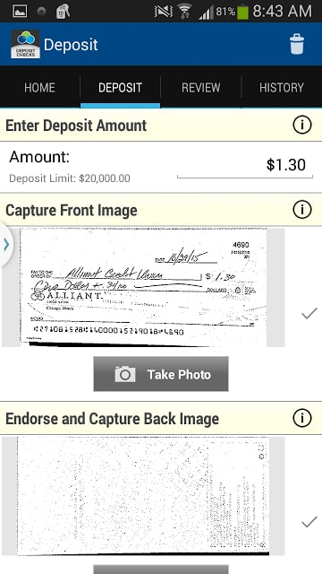 Alliant Mobile Deposit截图11