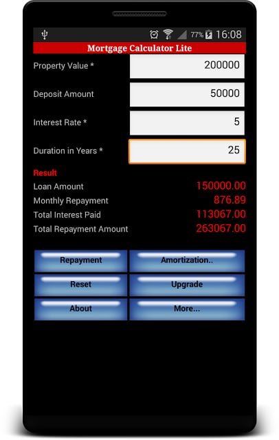 Mortgage Calculator Lite截图3