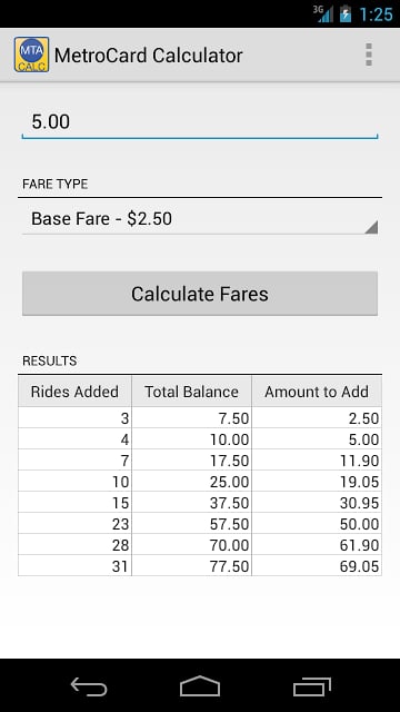 NYC Subway MetroCard Calc截图2