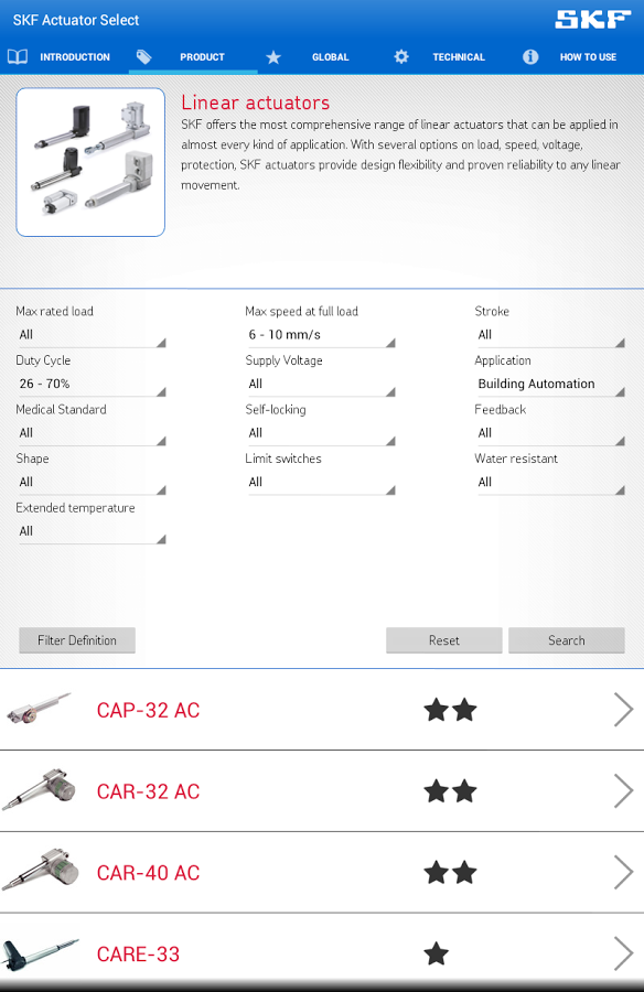 SKF Actuator Select截图3