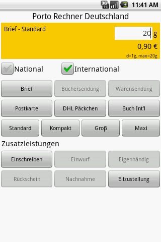 德国邮资计算器 Germany Postage Calculator截图5