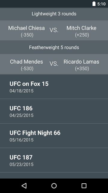 MMA Odds截图3