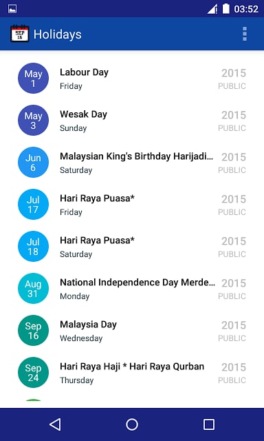 马来西亚公共假日截图7