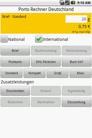 德国邮资计算器 Germany Postage Calculator截图7