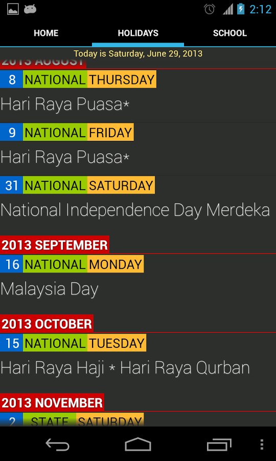 马来西亚公共假日截图5