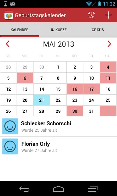 Birthday calendar截图3