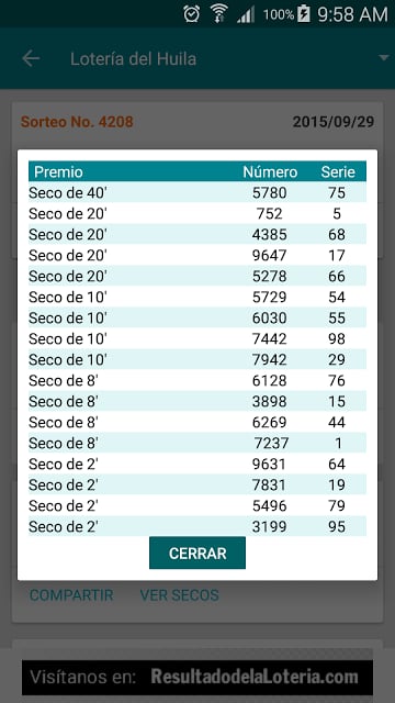 Resultado Loterias Colombia截图11