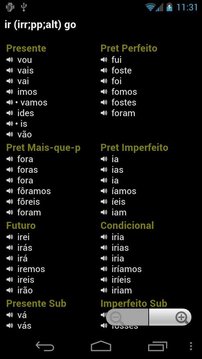 葡萄牙语动词截图