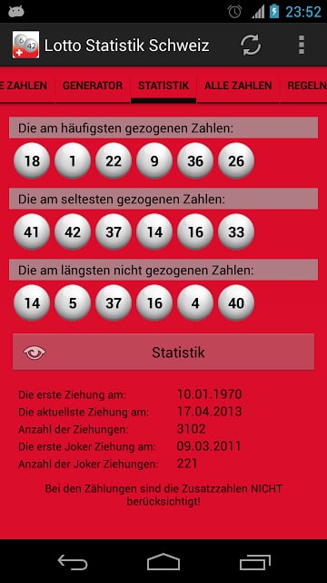 Lotto Statistik Schweiz截图1