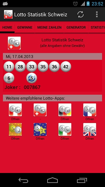 Lotto Statistik Schweiz截图3