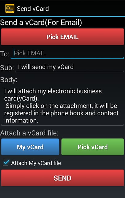 Let's Send Friendly a vCard!截图2