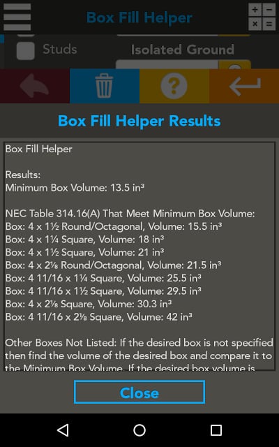 Box Fill Calculator截图9