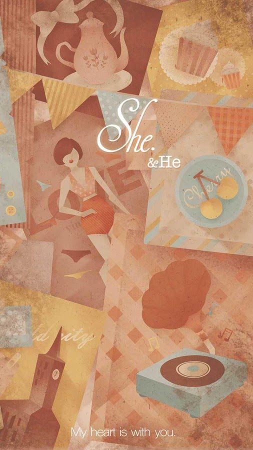 She&amp;He Hola Launcher Theme截图1